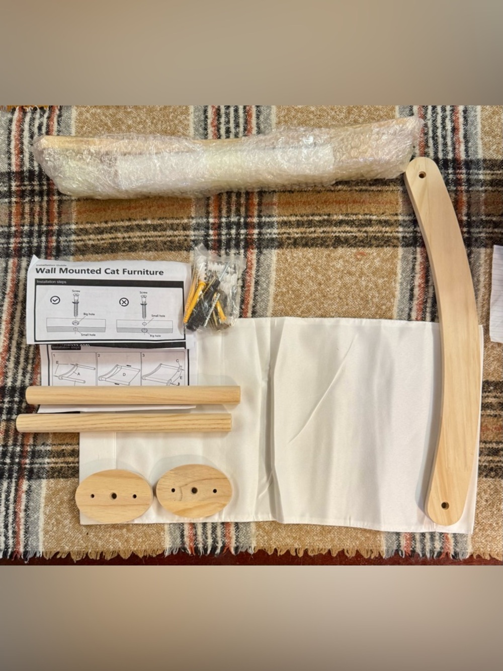 2 Hammocks- Wall Mounted Cat Shelf Kit